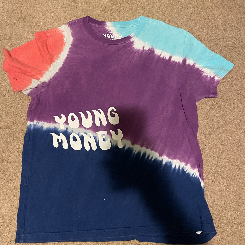 Tie dye young money x american eagle shirt